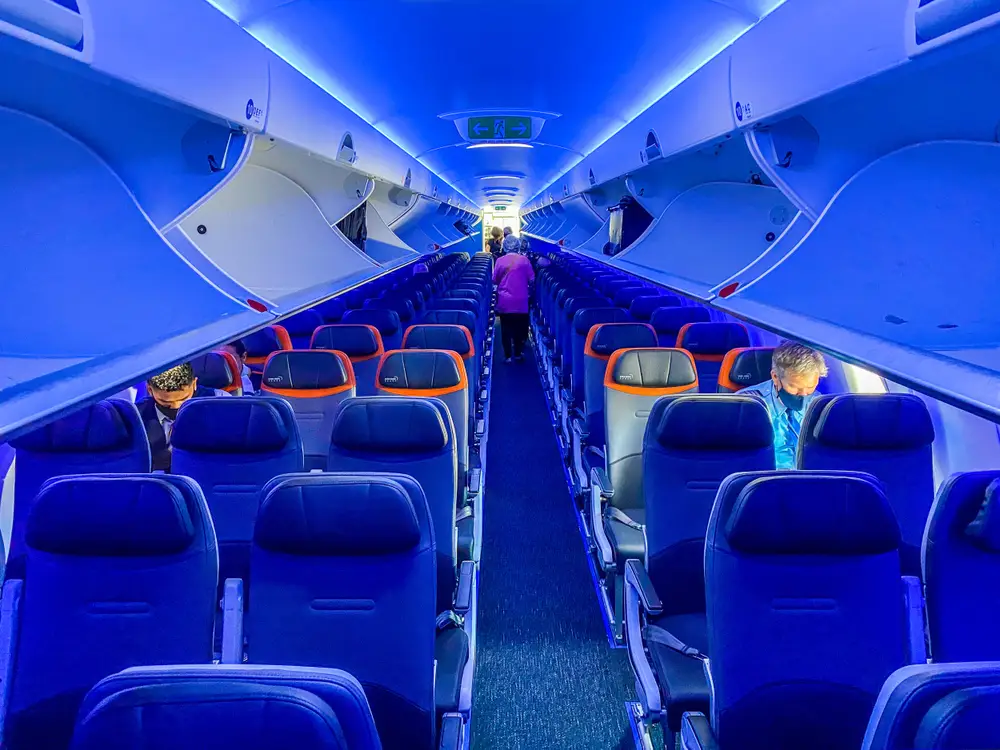 jetBlue Airbus A220 Cabin Blank Meme Template