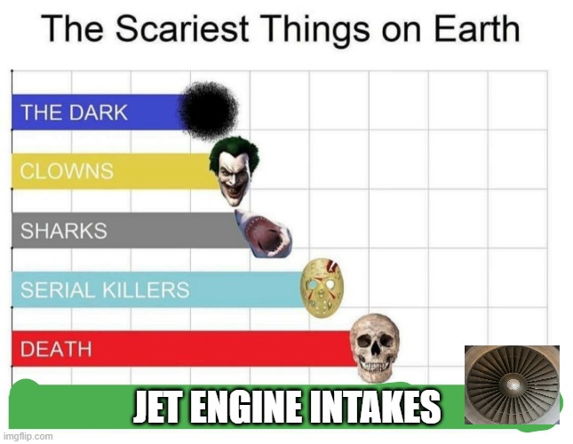 Avgeeks and pilots and I will understand. | JET ENGINE INTAKES | image tagged in scariest things on earth | made w/ Imgflip meme maker