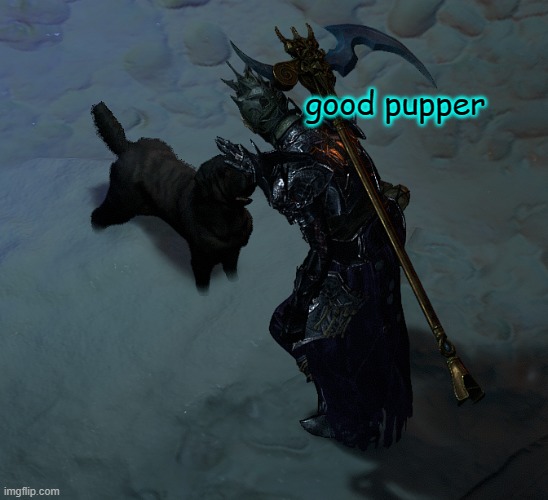 fun fact: you can pet dogs in diablo 4 | good pupper | made w/ Imgflip meme maker