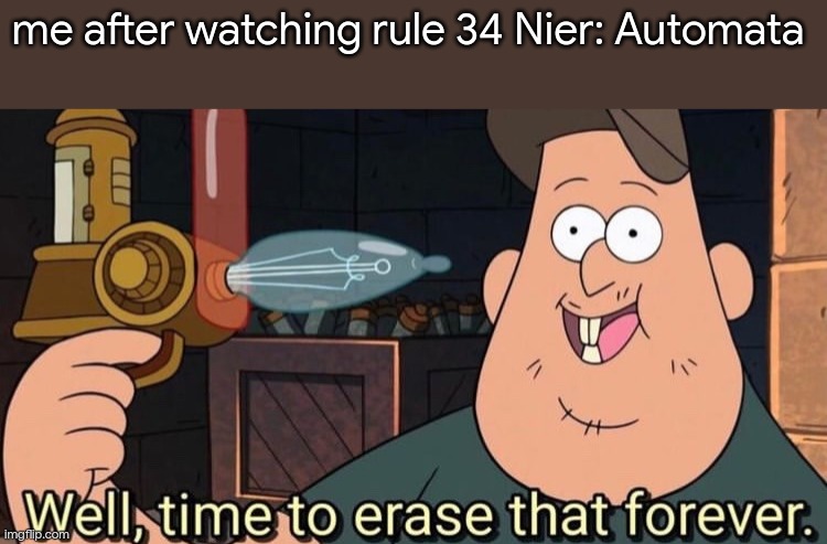 worst mistake of my life | me after watching rule 34 Nier: Automata | image tagged in well time to erase that forever | made w/ Imgflip meme maker