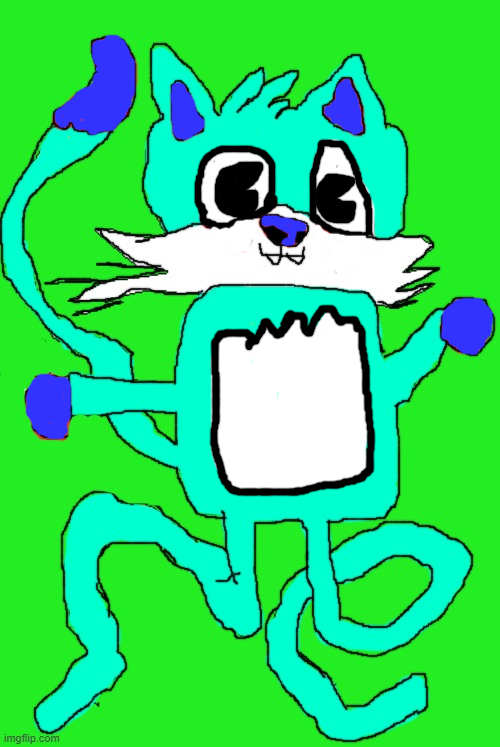 cyan the uncursed cat Blank Meme Template