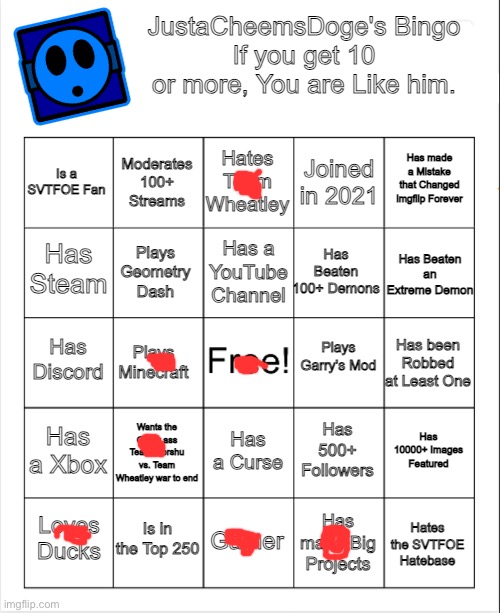 JustaCheemsDoge's Bingo | image tagged in justacheemsdoge's bingo | made w/ Imgflip meme maker