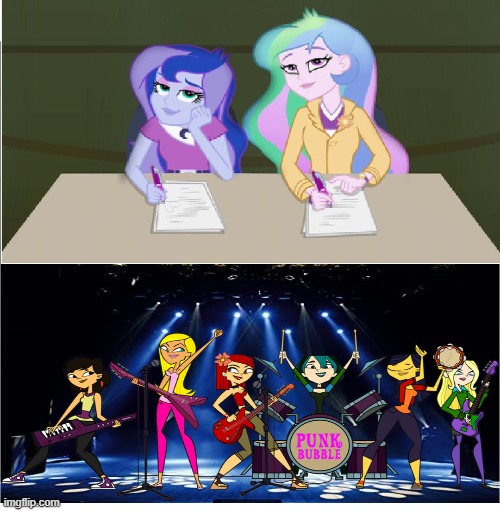 Punk Bubble At the Performance | image tagged in equestria girls,total drama | made w/ Imgflip meme maker