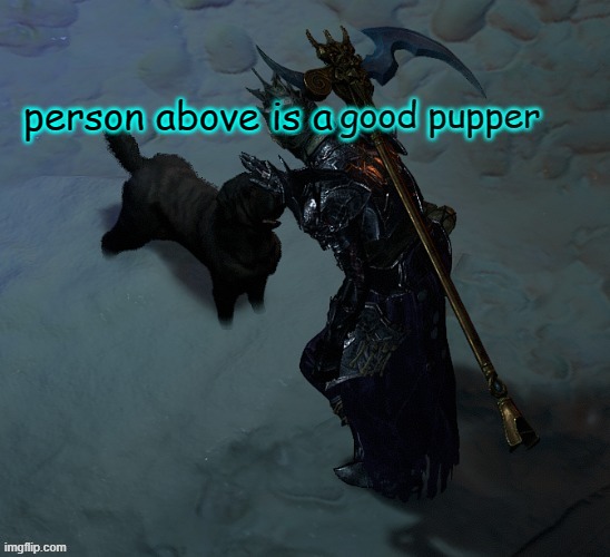 person above is a | image tagged in good pupper | made w/ Imgflip meme maker