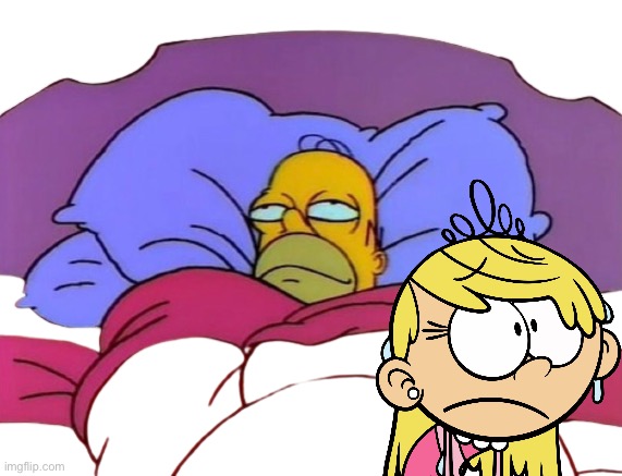 Lola Becomes Soaking Wet | image tagged in homer snuggled in bed transparent background,the loud house,deviantart,pink,girl,princess | made w/ Imgflip meme maker