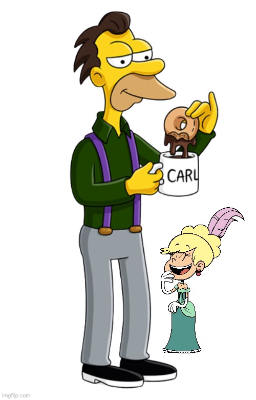 Leni is Totes Laughing | image tagged in lenny coffee mug doughnut simpsons transparent background,the loud house,deviantart,girl,nickelodeon,westerns | made w/ Imgflip meme maker