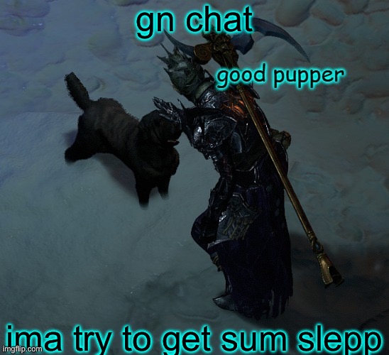gn chat; ima try to get sum slepp | image tagged in good pupper | made w/ Imgflip meme maker
