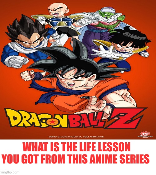 WHAT IS THE LIFE LESSON YOU GOT FROM THIS ANIME SERIES | image tagged in memes,funny,dbz meme,dogs,anime,front page plz | made w/ Imgflip meme maker