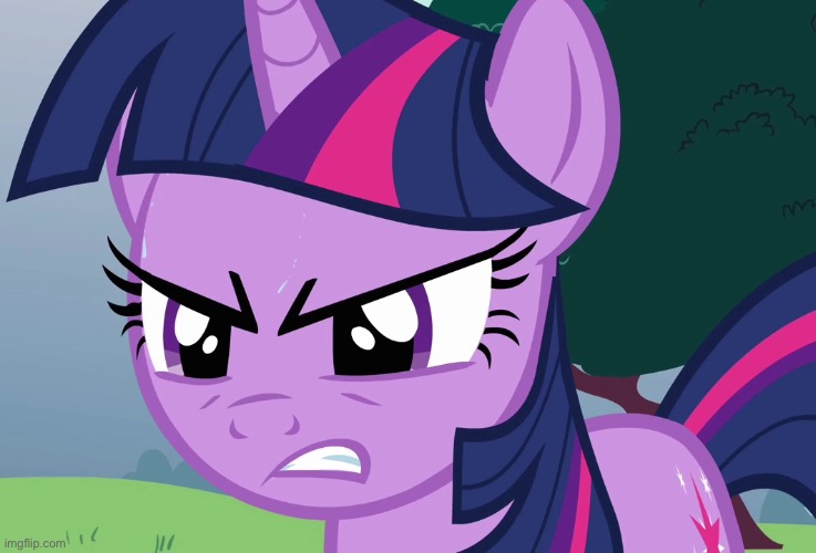 High Quality Twilight Sparkle angry face Blank Meme Template