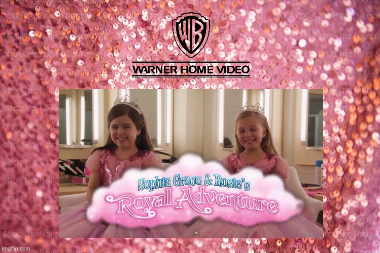 Sophia Grace and Rosie | image tagged in pink sequin background,warner bros,girl,girls,warner bros discovery,ellen degeneres | made w/ Imgflip meme maker