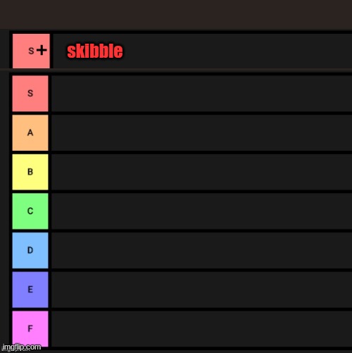 comment and i rate u | skibble; + | image tagged in tier list | made w/ Imgflip meme maker