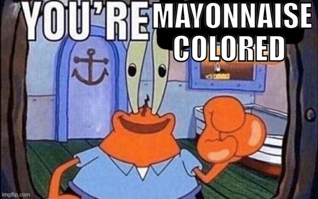 MAYONNAISE COLORED | made w/ Imgflip meme maker