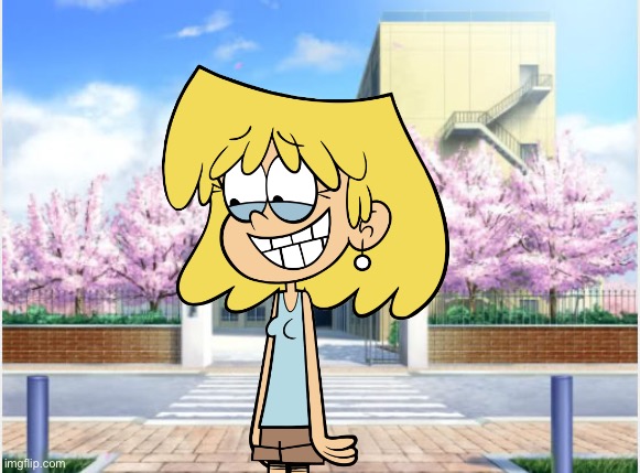 Anime School Lori Loud | image tagged in anime school background,girl,the loud house,deviantart,lori loud,nickelodeon | made w/ Imgflip meme maker