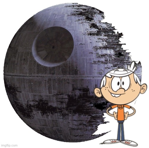 Lincoln Wipes Out the Death Star | image tagged in death star transparent background,lincoln loud,the loud house,deviantart,nickelodeon,star wars | made w/ Imgflip meme maker