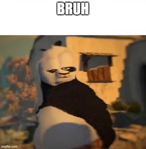 BRUH | image tagged in kung fu panda distorted meme | made w/ Imgflip meme maker