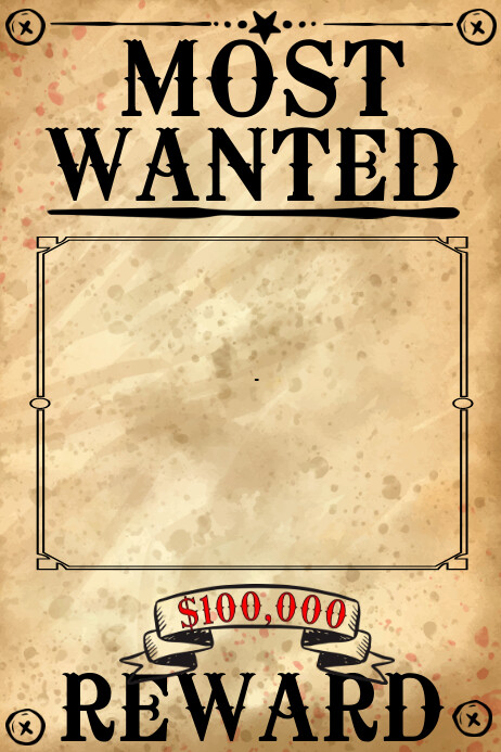 Most wanted poster Blank Meme Template