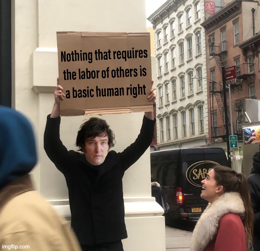 Javier Milei holding a cardboard sign | image tagged in javier milei holding a cardboard sign | made w/ Imgflip meme maker