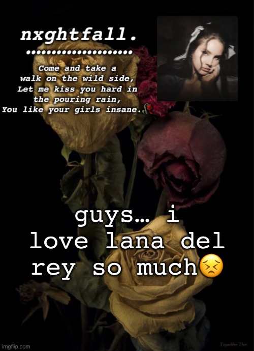 shes so real | guys… i love lana del rey so much😣 | image tagged in nxghtfall | made w/ Imgflip meme maker