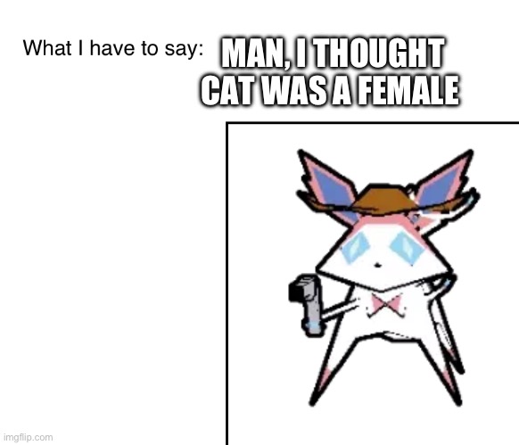 SylveonTheCowboyMon‘s announcement temp | MAN, I THOUGHT CAT WAS A FEMALE | image tagged in sylveonthecowboymon s announcement temp | made w/ Imgflip meme maker
