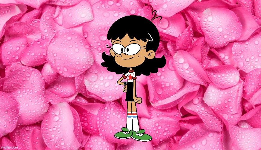 Title Below | image tagged in pink rose pedals background,the loud house,girl,deviantart,nickelodeon,middle school | made w/ Imgflip meme maker