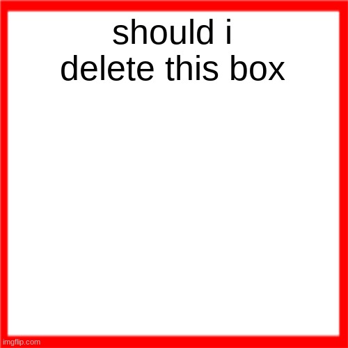 Red box | should i delete this box | image tagged in red box | made w/ Imgflip meme maker