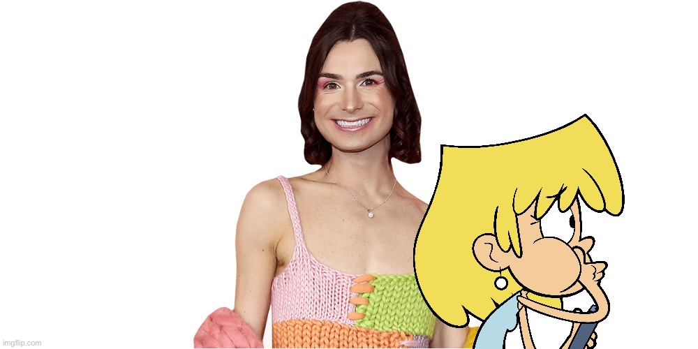 Dylan Mulvaney with Lori Loud | image tagged in dylan mulvaney with transparent background,lori loud,the loud house,nickelodeon,deviantart,vomit | made w/ Imgflip meme maker