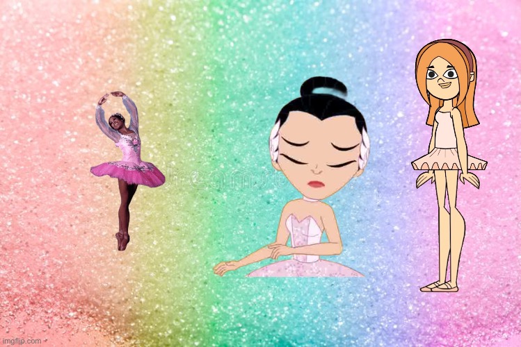 Rainbow Glitter Ballerina Dancers | image tagged in rainbow glitter background,ballet,ballerina,girl,deviantart,houston | made w/ Imgflip meme maker