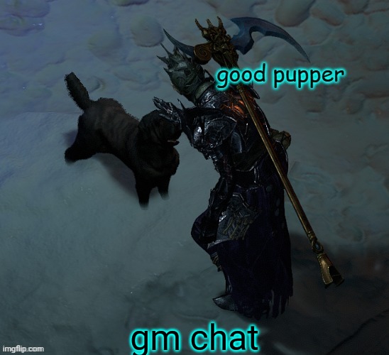 gm chat | image tagged in good pupper | made w/ Imgflip meme maker