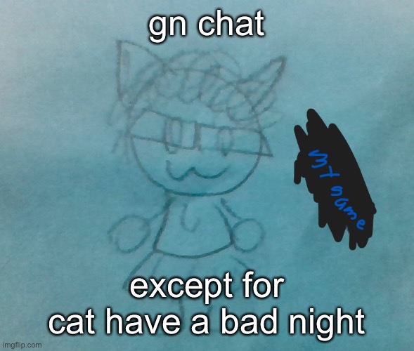 everyone else have a good night | gn chat; except for cat have a bad night | image tagged in bda neko arc | made w/ Imgflip meme maker