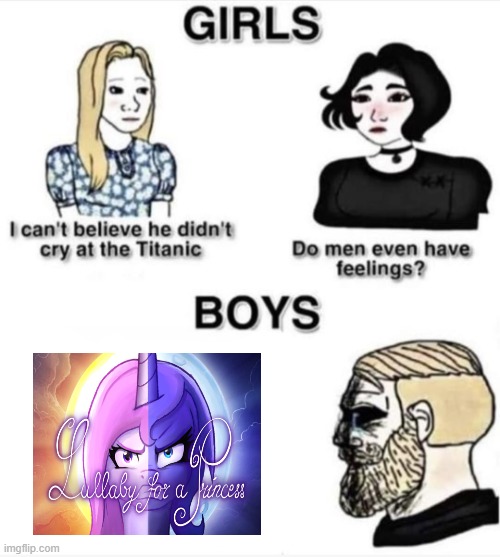 I cried | image tagged in do men even have feelings,mlp fim,mlp | made w/ Imgflip meme maker