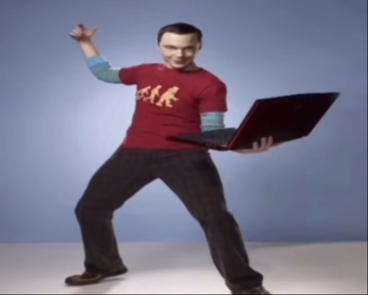 "Aand... BAZINGA!" ahh pose Blank Meme Template