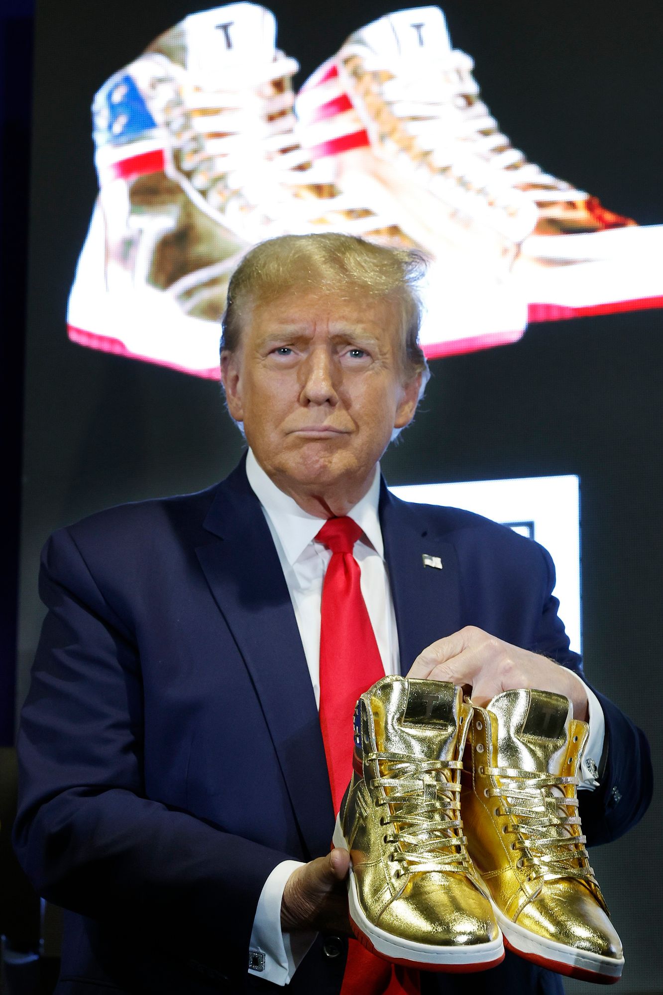High Quality Trump Golden Sneakers Blank Meme Template