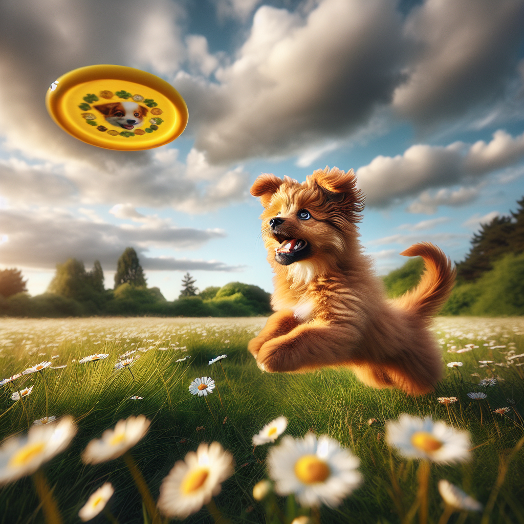 cute dog chasing a frisbee Blank Meme Template