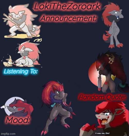 High Quality LokiTheZoroark Announcement Template Blank Meme Template