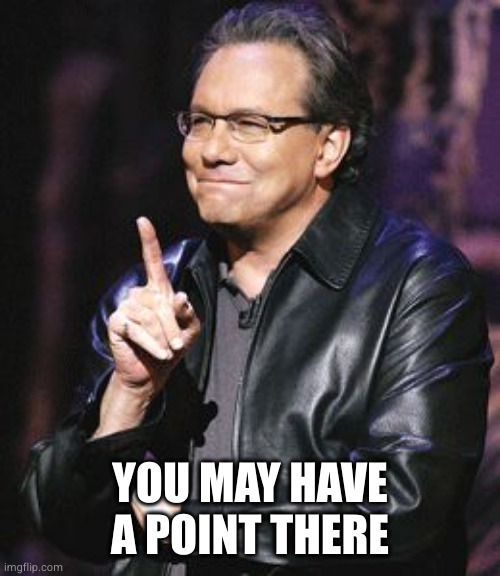 lewis black | YOU MAY HAVE A POINT THERE | image tagged in lewis black | made w/ Imgflip meme maker