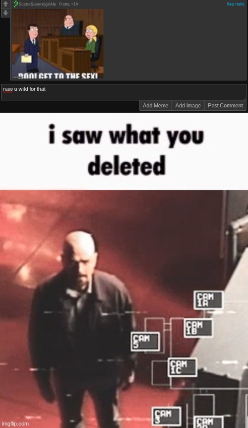 image tagged in i saw what you deleted | made w/ Imgflip meme maker