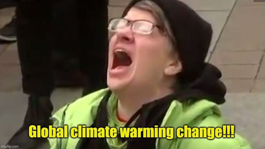 Screaming Liberal  | Global climate warming change!!! | image tagged in screaming liberal | made w/ Imgflip meme maker