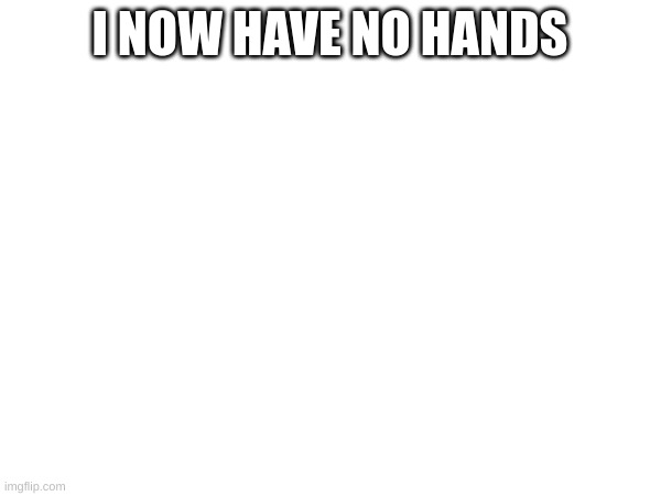 I NOW HAVE NO HANDS | made w/ Imgflip meme maker