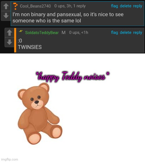 I have found my twin | *happy Teddy noises* | made w/ Imgflip meme maker