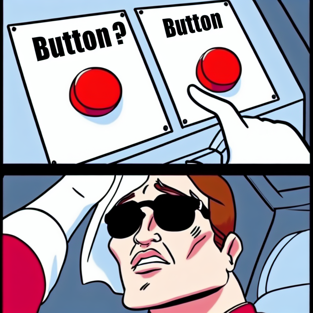 High Quality two buttons meme but the guy is wearing sunglasses Blank Meme Template
