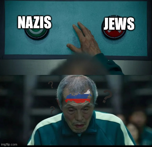 Squid Game Two Buttons | JEWS; NAZIS | image tagged in squid game two buttons | made w/ Imgflip meme maker