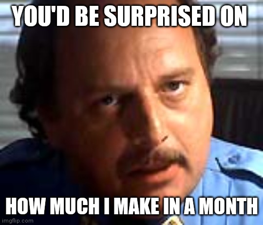 How much I make | YOU'D BE SURPRISED ON; HOW MUCH I MAKE IN A MONTH | image tagged in funny memes | made w/ Imgflip meme maker