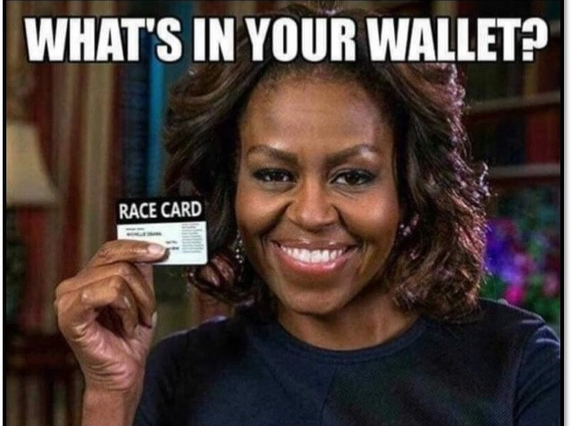 High Quality Michelle Obama Race Card Blank Meme Template