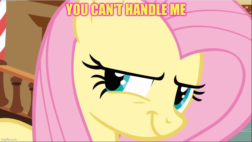 Evil Fluttershy (MLP) | YOU CAN'T HANDLE ME | image tagged in evil fluttershy mlp | made w/ Imgflip meme maker