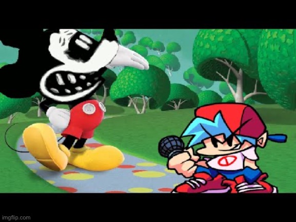 image tagged in fnf,mickey mouse | made w/ Imgflip meme maker