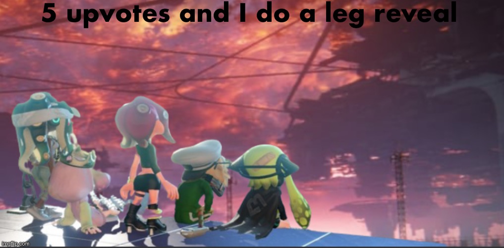 >:D | 5 upvotes and I do a leg reveal; Maybe | image tagged in splatoon 3 armored core expansion | made w/ Imgflip meme maker