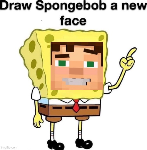 minecraft story mode | image tagged in draw spongebob a new face | made w/ Imgflip meme maker