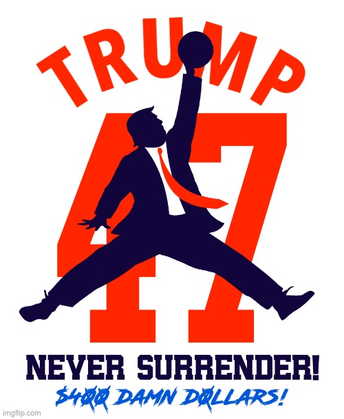 Air Trump 47 Never Surrender 400 Damn Dollars Meme | image tagged in air trump 47 never surrender 400 damn dollars meme | made w/ Imgflip meme maker