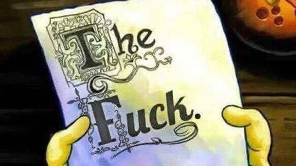 High Quality SpongeBob Reading the Paper : the Fuck Blank Meme Template