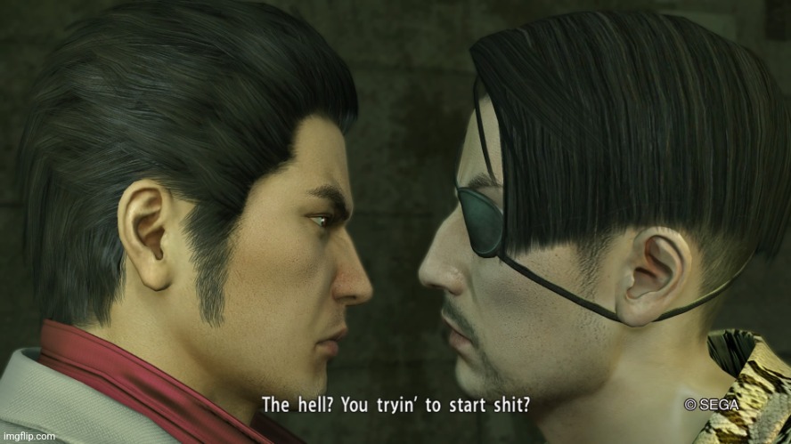 Kiryu vs Majima | image tagged in kiryu vs majima | made w/ Imgflip meme maker